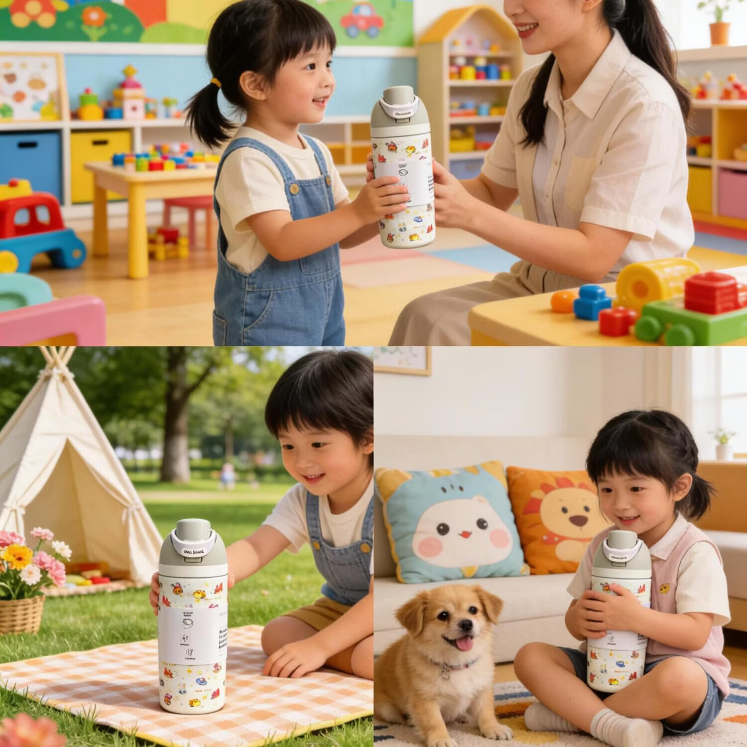 Owala正品 kids freesip高颜值儿童保温杯16oz防摔吸管杯便携水杯 hellokitty粉色 16oz/470ml
