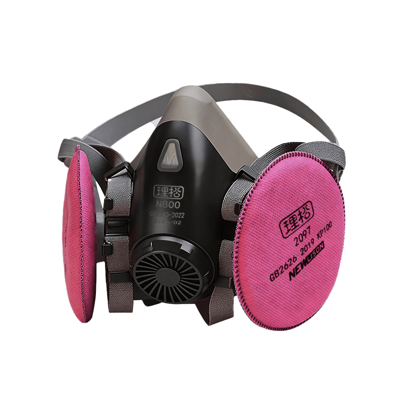 理松煤矿井下专用防尘口罩电焊防尘防烟味重度粉尘防工业粉尘打磨面罩KP100防尘面罩口罩液态硅胶面罩 【中号】N800主体+5对2097滤棉