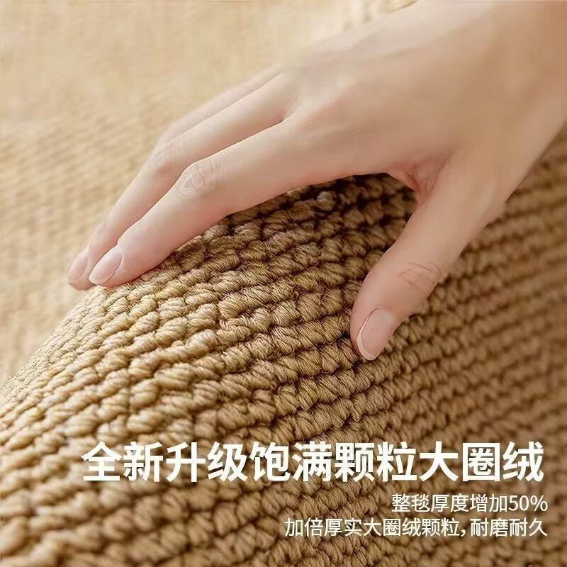 KAYE地毯客厅轻奢高级感卧室床边毯沙发茶几毯子仿剑麻大尺寸满铺地垫 BLQ-K仿剑麻-轻奢驼色 80X160cm