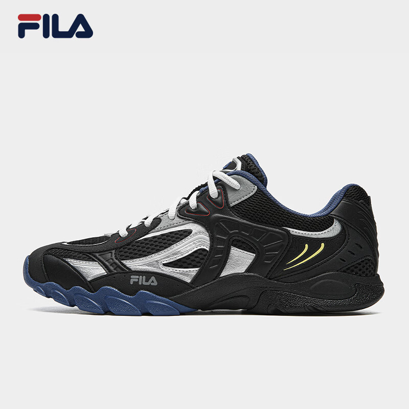 斐乐（FILA） RS-ZERO德训鞋男鞋老爹鞋2026夏季新款透气休闲鞋薄底鞋 黑/太空银-BS 42