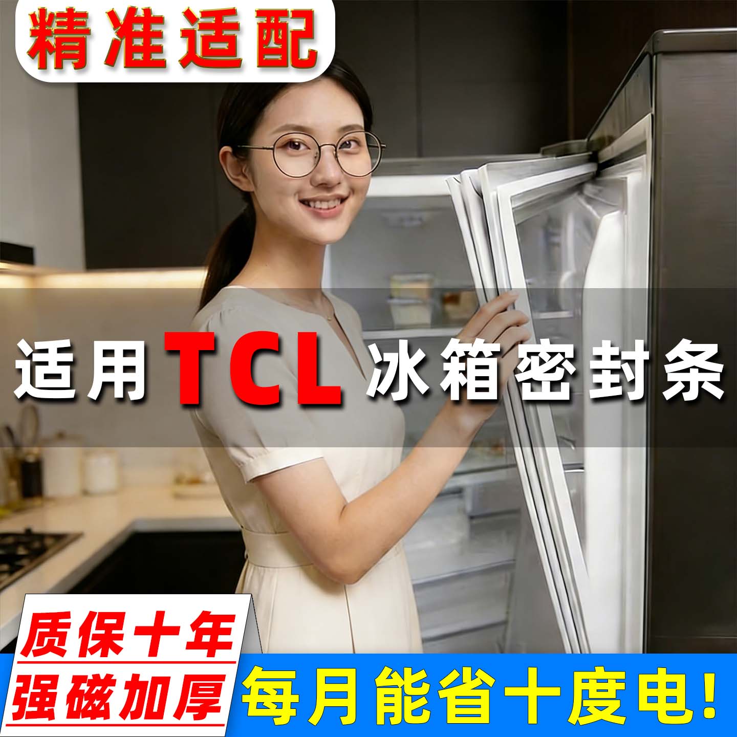 TCL冰箱密封条门胶条原厂通用磁性门封条家用BCD吸力皮条冰柜盖密封圈上中下胶圈门缝条配件大全 老款【强磁升级】留言型号