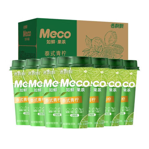 香飘飘Meco果茶饮料即饮无需冲泡0脂减负现萃原叶茶箱装囤货 泰式青柠 400mL*8杯