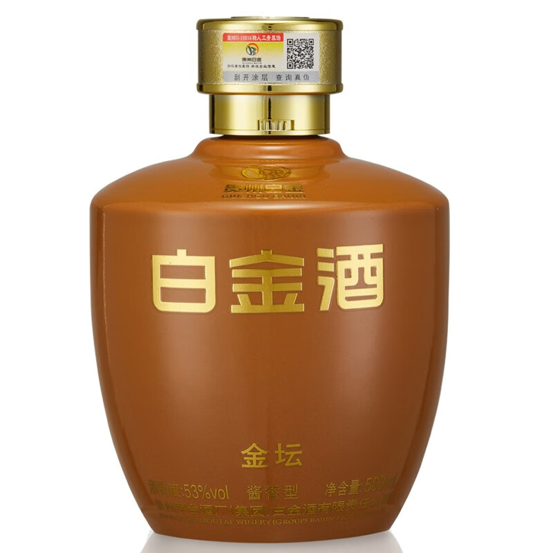 茅台(moutai)贵州茅台集团白金酒公司 金坛 53度酱香型高度白酒 500ml