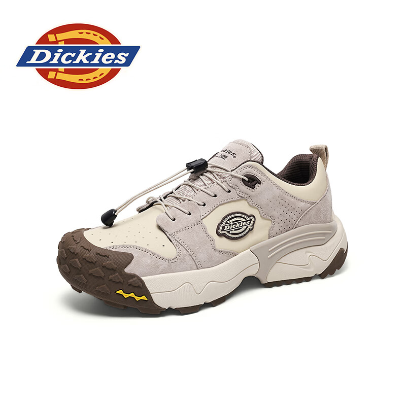 Dickies男鞋夏季2026新款老爹鞋男增高鞋子软底男士休闲鞋户外登山运动鞋 浅卡其 42