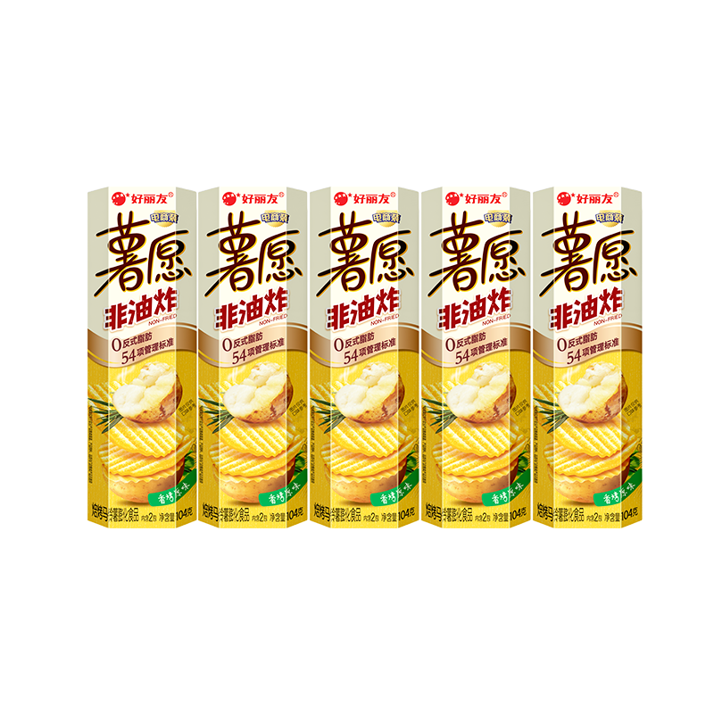 好丽友（ORION）薯愿薯片香烤原味5连包520g 休闲零食薯片非油炸膨化食品小吃
