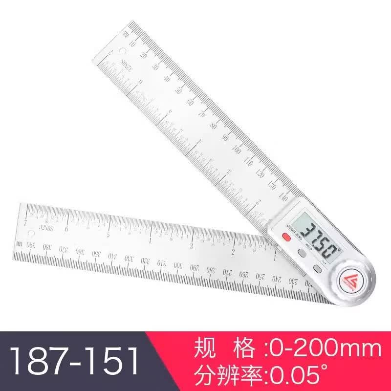三量（sanliang）正品三量高精度90度多功能电子角尺数显角度尺量角器测量仪 187-151 0-200mm 无规格