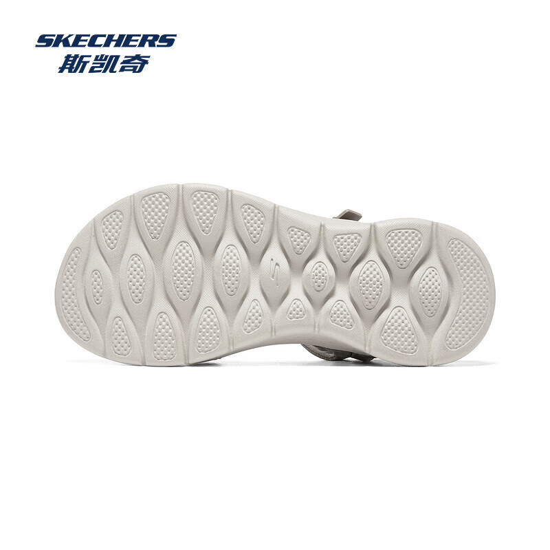 斯凯奇（Skechers）新款女鞋外穿凉鞋软弹舒适沙滩鞋魔术贴设计轻便休闲鞋子 141451-TPE 灰褐色 37