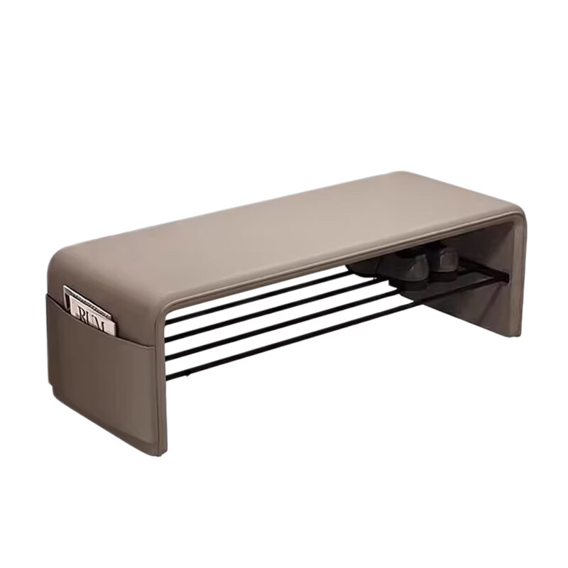 暖堂 WARM HALL换鞋凳进门口家用入户玄关穿鞋凳子轻奢高级感床尾长条坐凳一体 奶灰色100cm【SSS猫抓皮+特A级钢材】 整装发货+免安装