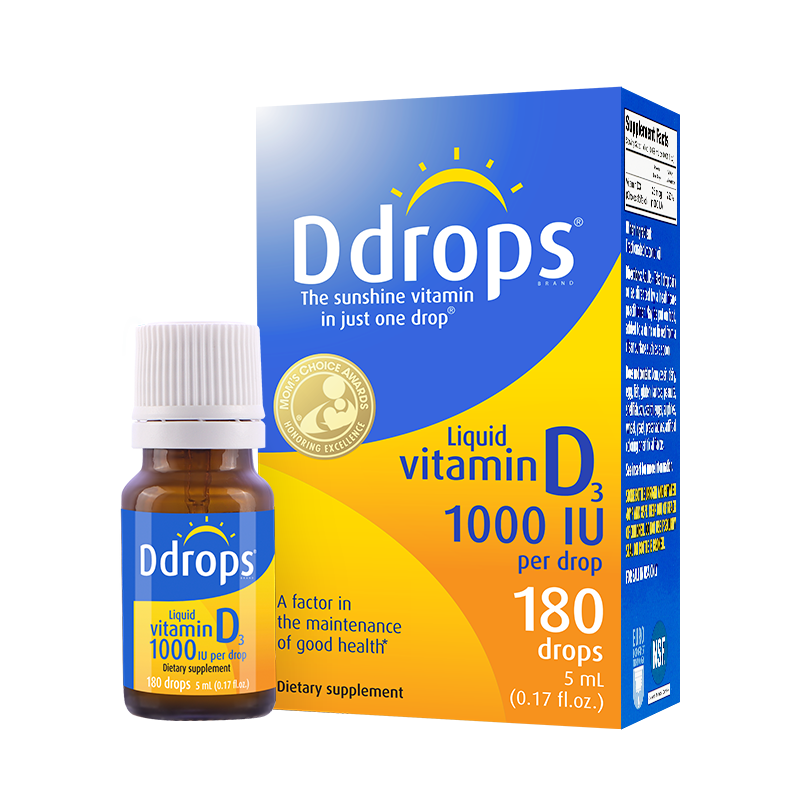 Ddrops��׿˼ ����d3�μ���Ů����25�ǻ�ά��������� 1000iu 18-50�����D3 1000IU 5ml*1ƿ 200.2Ԫ����100.1Ԫ/����