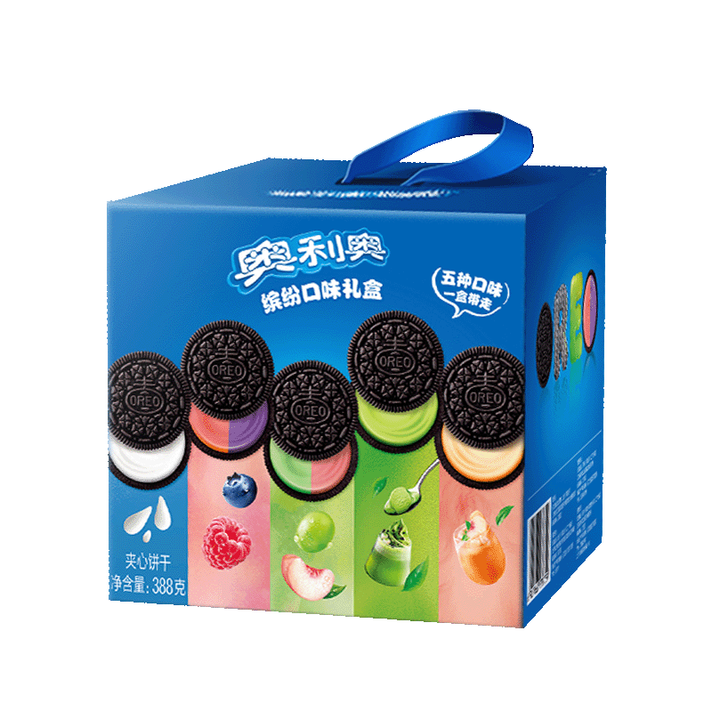 奥利奥（Oreo）夹心饼干五口味混合装388g 休闲零食大礼包 共20包 早餐下午茶