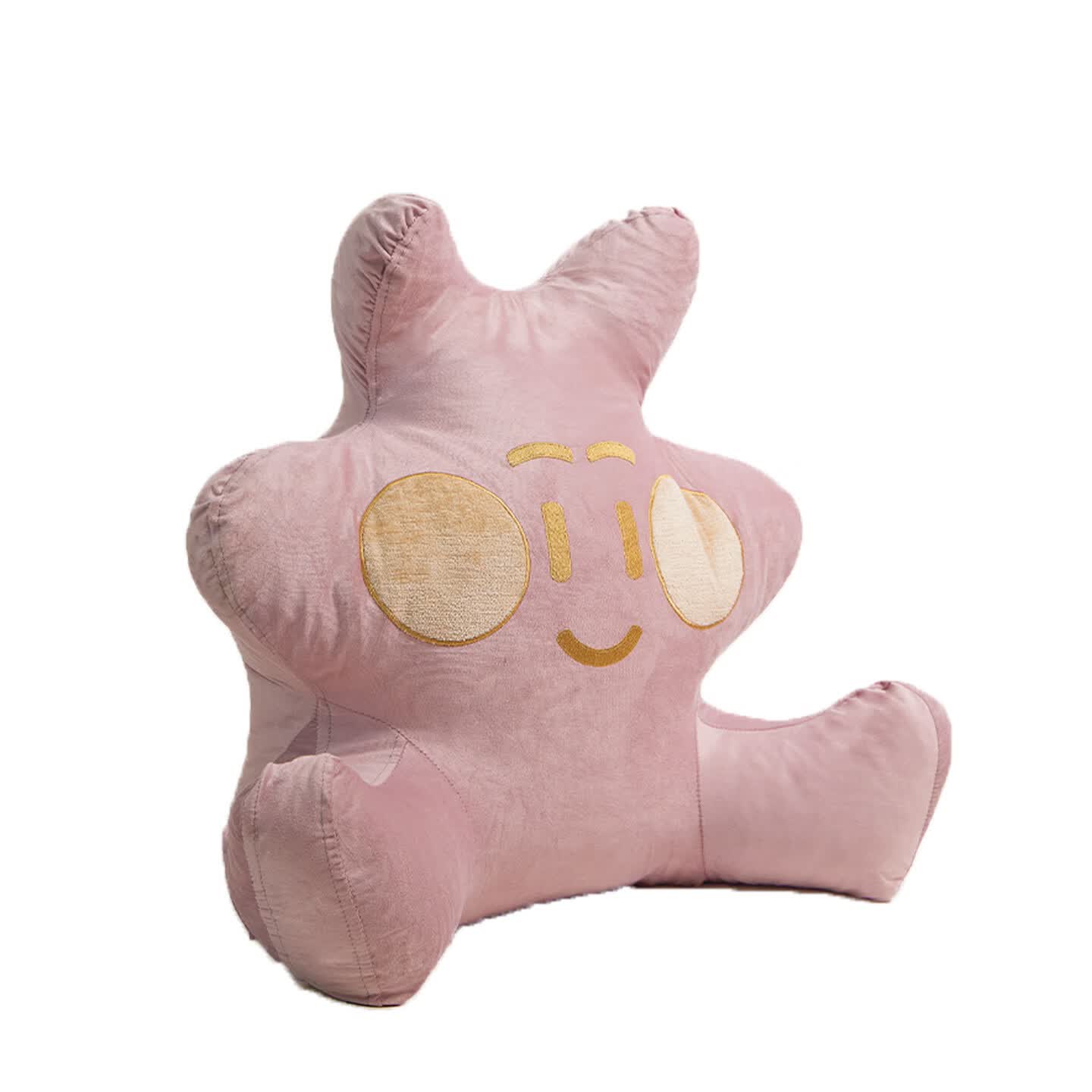 考拉吉苏床上沙发护腰靠垫床头靠枕 靠背一体软包 办公休闲追剧阅读腰靠 少女粉（丽丝绒） 68cm*56cm*56cm 含枕芯 小号-适合儿童155CM以下