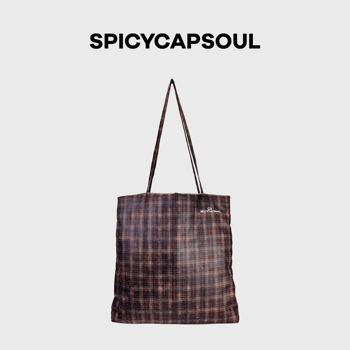 SPICYCAPSOUL【棉扑包】池金物原创定制单肩包成衣纺织皮革手工铺面托特包 【棉扑包】怀旧格 48小时内发货 京东折扣/优惠券