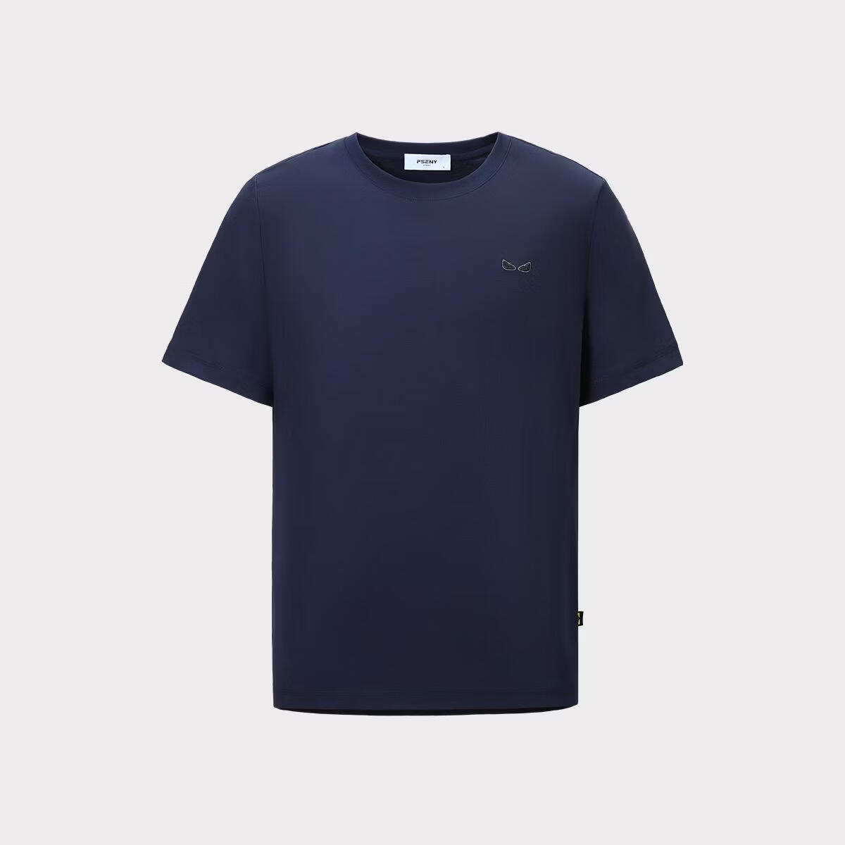 “恶魔眼”2025意式轻奢男士休息80支液氨双面丝光匹马棉体T恤 2323藏青色 3XL