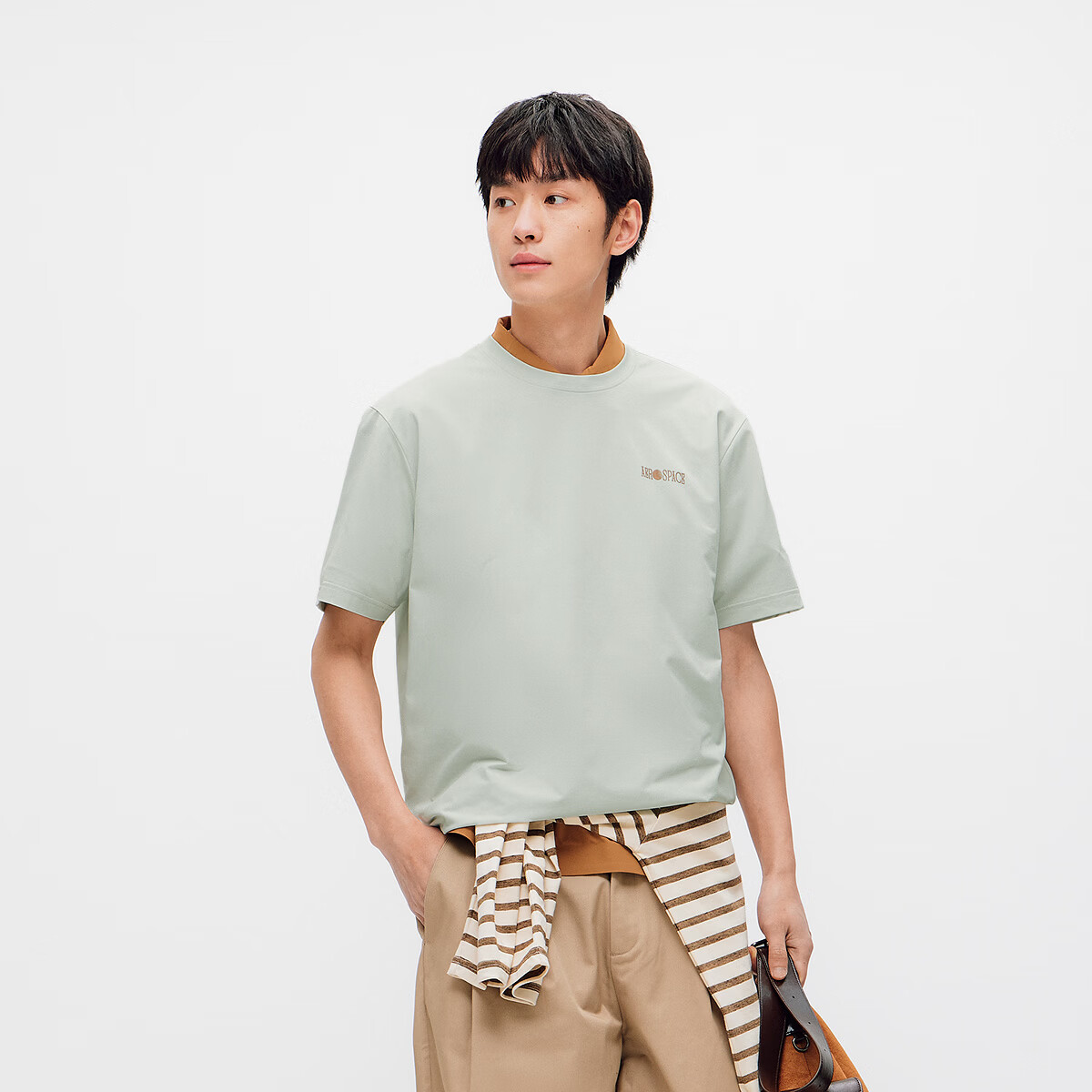 森马(Semir)王安宇商场同款丨XCNSPACE航天合作系列短袖T恤男26夏季新款t恤 【王安宇同款色】土灰绿40977 L