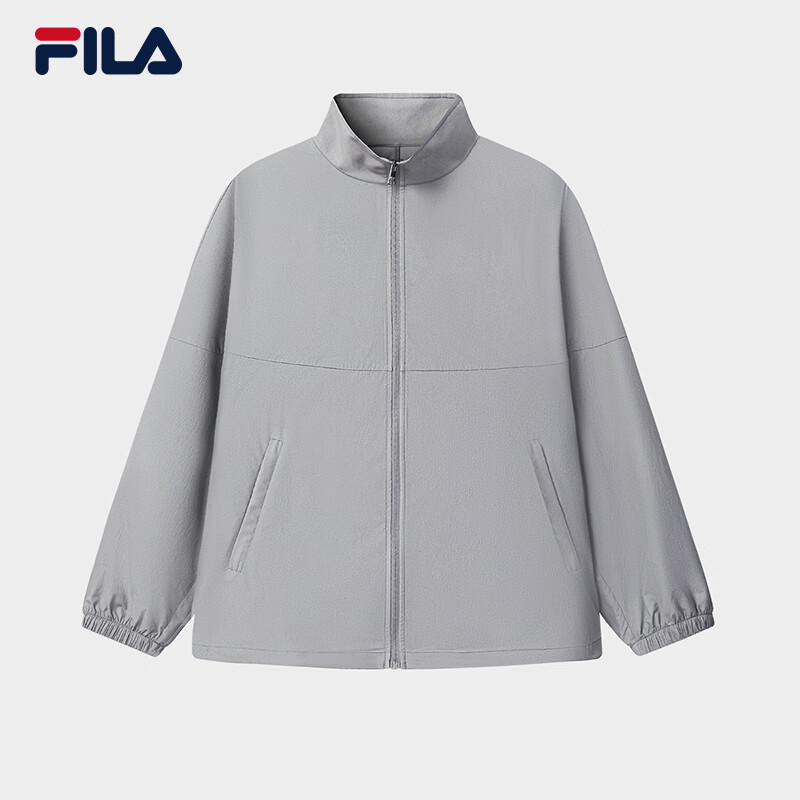 FILA 斐乐官方女士梭织外套2026夏新款时尚休闲简约通勤宽松上衣 雅深灰色-DY S 160/80A/S