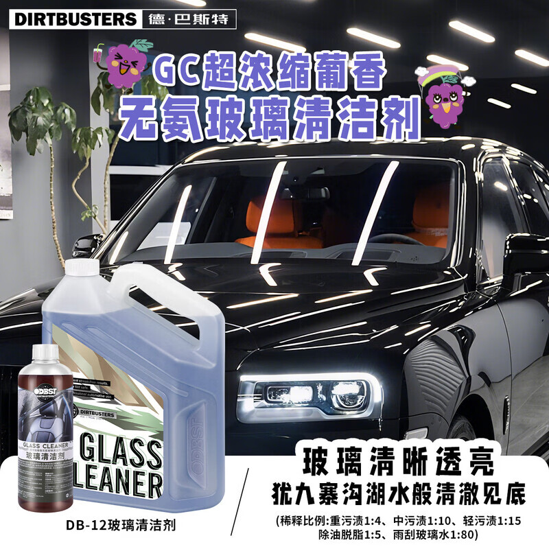 美罗仕德巴斯特DB-120内外玻璃清洁剂强力去污水痕水印油脂恢复医用 DB-120玻璃清洁剂4.5L