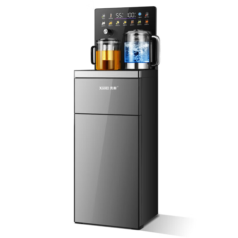 先科（XIANKE）茶吧机高端智能语音茶吧机多功能全自动下置水桶冷热两用饮水机家用客厅 灰色保温-双显语音【升级内衬+24小时保温】 即热型 冰温热款