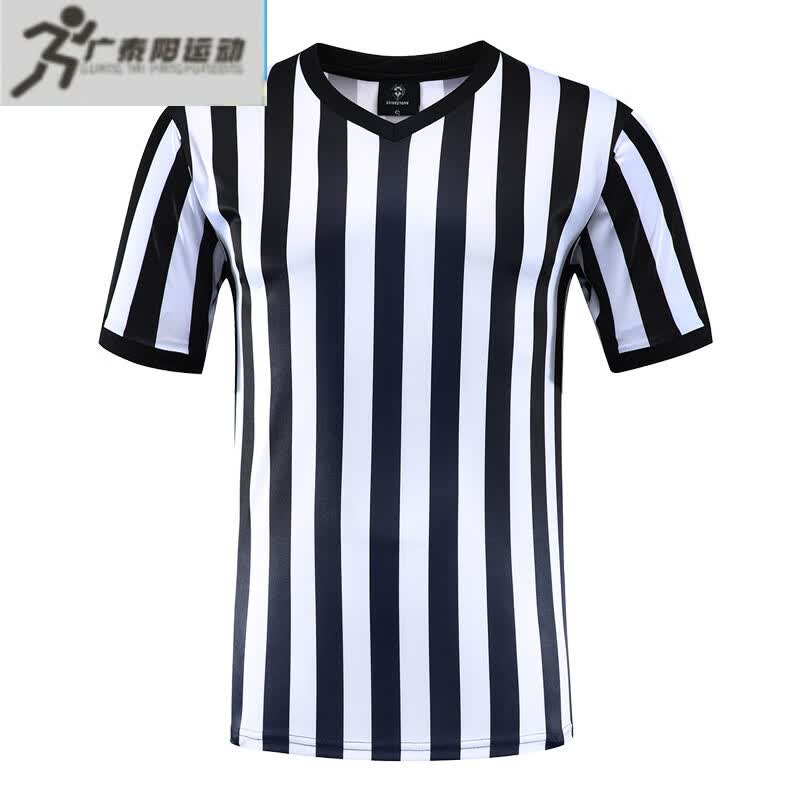 芭库森足球光板裁判服上衣篮球裁判装备黑白条纹裁判服男可印制印号 v