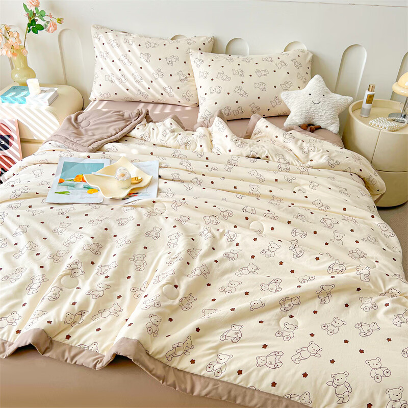 软贝A类夏凉被 混纺棉花被 空调被可机洗纤维被子被芯夏季午睡盖被 小熊博士 180x200cm单夏被