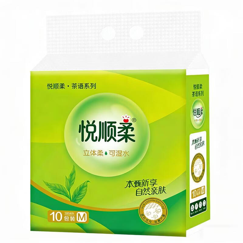 悦顺柔茶语系列抽纸巾大规格整提装 茶语经典【商超品质】 5层 300张*10包 （1提）