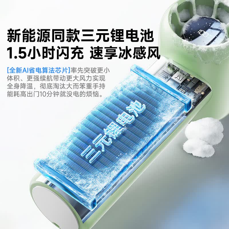 奢姿(shezi)手持风扇2026新款便携式随身手拿电风扇usb充电户外100档大风力办公室桌面学生儿童长续航小风扇 【手持小风炮丨少女粉】送挂绳 1200mAh