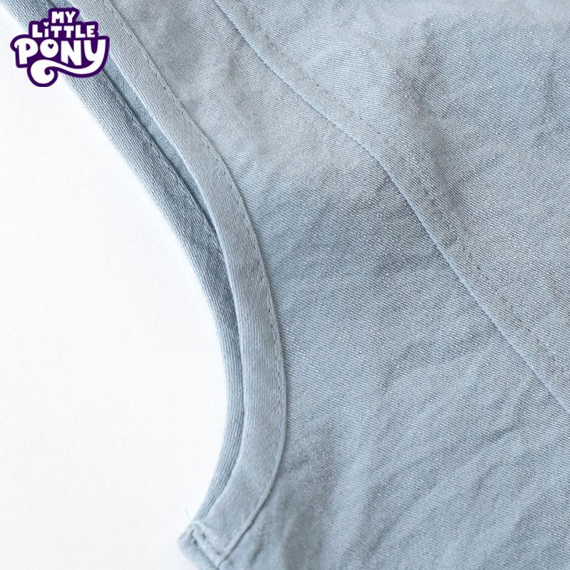 小马宝莉（MY LITTLE PONY）女童套装2026夏季新款天丝牛仔儿童中大童无袖阔腿裤两件套洋气 牛仔兰 140