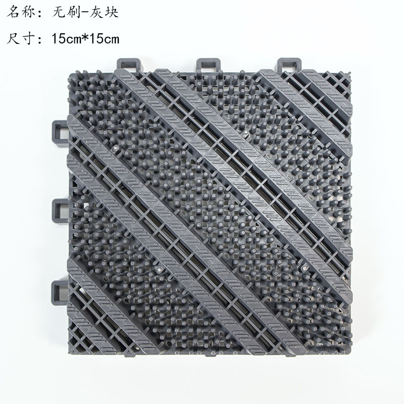 商用拼接地垫酒店大门口定制模块地毯入户蹭脚垫室外防滑拼接地垫 无刷-灰红双拼 90cm*60cm +橡胶锤