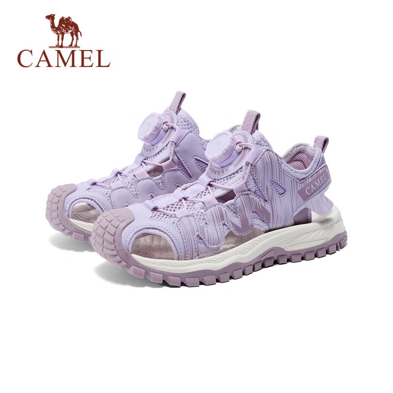 骆驼(CAMEL)夏季新款儿童溯溪包头凉鞋户外青少年透气防滑沙滩鞋男童女童大童 紫色D66BX64086 34