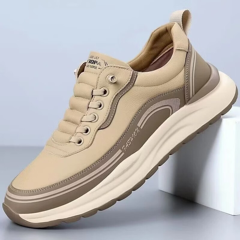 【百亿补贴】春季新款时尚百搭休闲鞋透气防臭软底轻便运动鞋wwh5 咖色 40