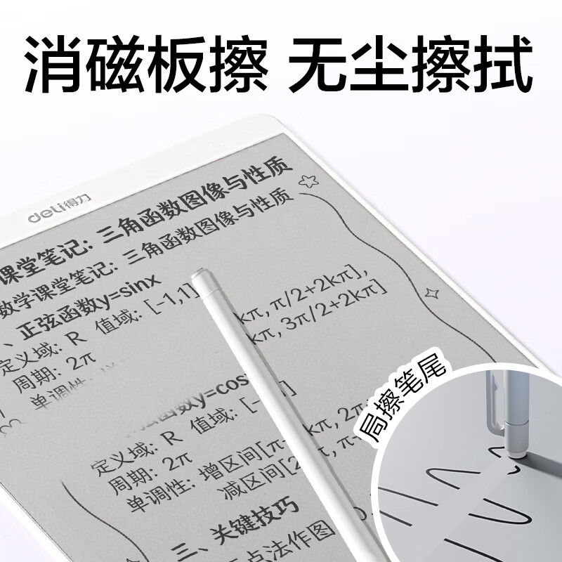 得力（deli）无墨白板书写板笔记本小白板可擦写便携式手持记事本备忘录学生草稿本写字板计划板记事板留言板 【中号-2件套】无墨板+磁性笔