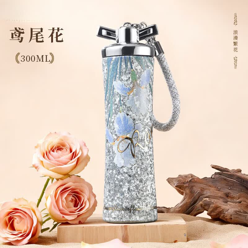 MMOTRO日本商标纯钛保温杯女生高颜值生日礼物七夕情人节礼物钛杯定制 山茶花 300ml