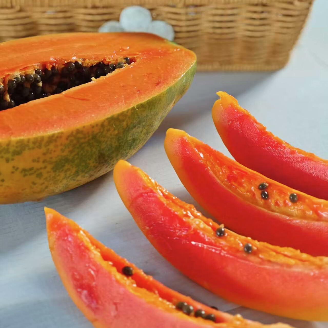 ［顺丰到家］海南三亚当季特级真树熟红心牛奶木瓜水果香甜软糯 净重4.8-5.2斤真树熟特级果（大果2-3个）孕妇可食