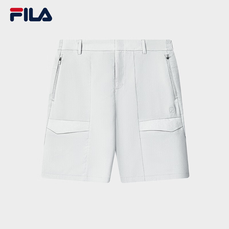 FILA 斐乐官方男士梭织五分裤2026夏新款裤子商务休闲裤舒适短裤 山岩灰-GY 2XL 185/92A/XXL
