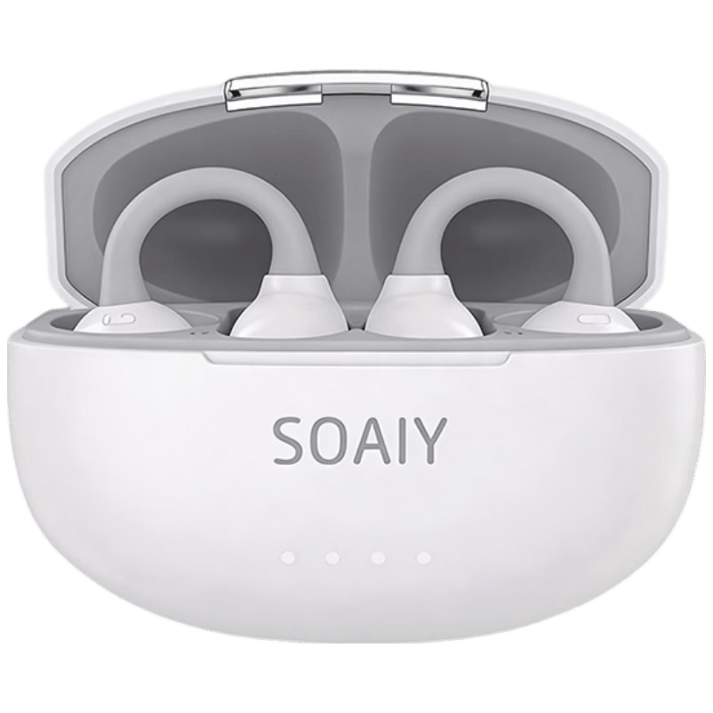 索爱（soaiy）【采销推荐】OpenClip 2系列蓝牙耳机骨传导概念耳夹式开放式不入耳运动降噪适用华为小米 GK6白