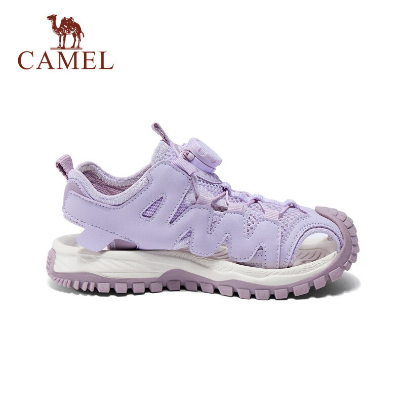 骆驼(CAMEL)夏季新款儿童溯溪包头凉鞋户外青少年透气防滑沙滩鞋男童女童大童 紫色D66BX64086 34