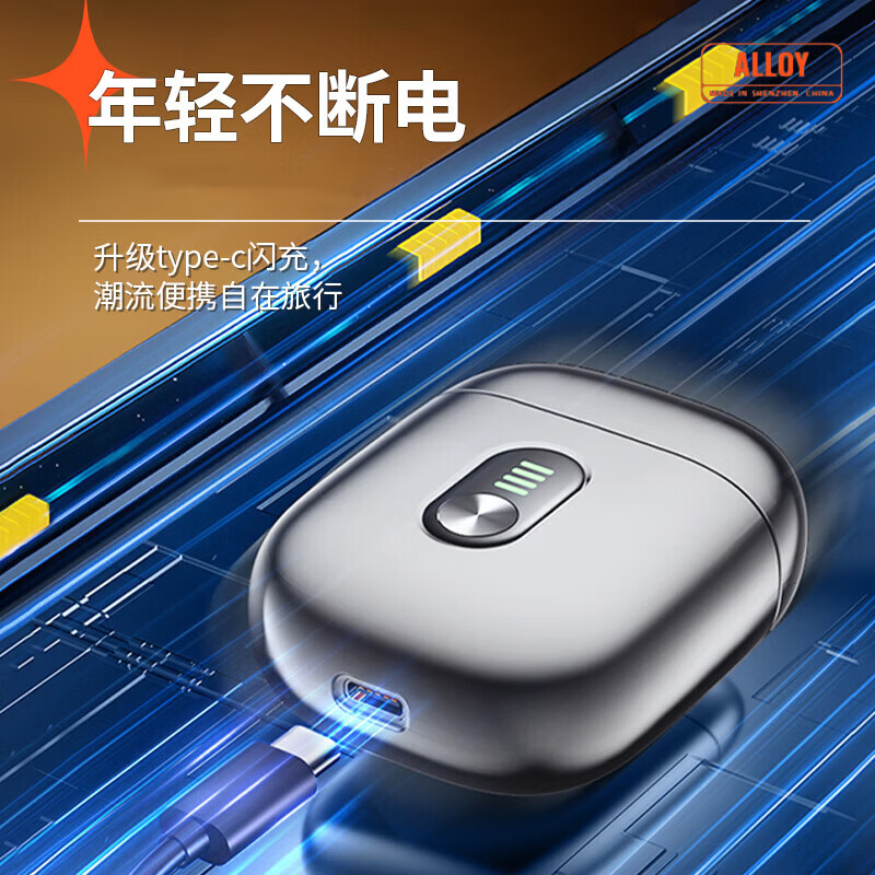 GROOUZ德国品牌男士剃须刀电动便携刮胡子胡须刀双头剃须刀多功能充电刮胡刀送男友生日520情人节礼物 电镀银【年度旗舰新品】