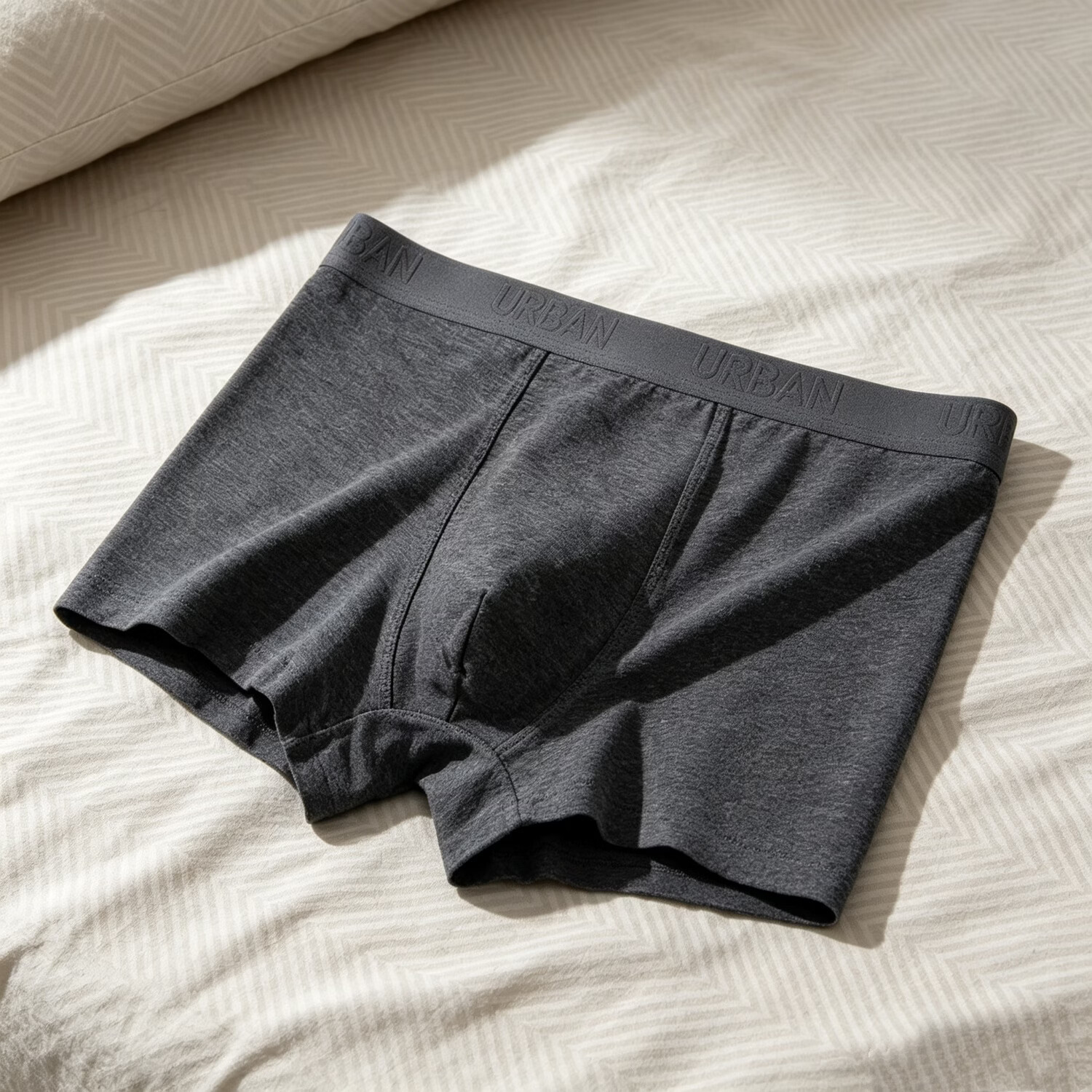 B.JOBSEN男士内裤纯棉a类棉7A抗菌平角裤秋冬透气大码男生纯棉四角内裤 浅麻灰 2条 2XL