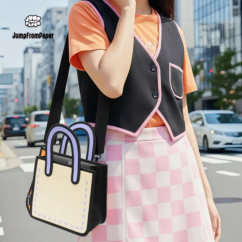 JumpFromPaper生日礼物扁扁包二次元2D漫画斜挎包女单肩包送礼斜挎包托特包女 焦糖橙
