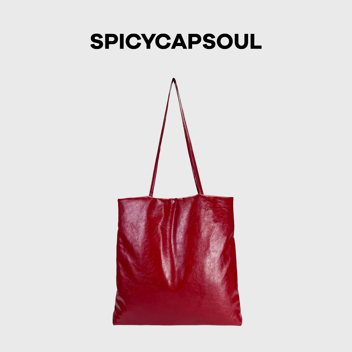 SPICYCAPSOUL【棉扑包】池金物原创定制单肩包成衣纺织皮革手工铺面托特包 【棉扑包】怀旧格 48小时内发货