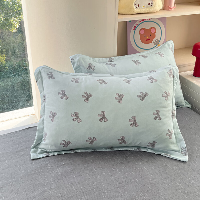 雅鹿春秋床上四件套新款床单被套被罩床品学生宿舍家用四件套 蝴蝶结 绿【清爽透气水洗棉】 1.2m宿舍 床单款 （被套150*200cm）三件套