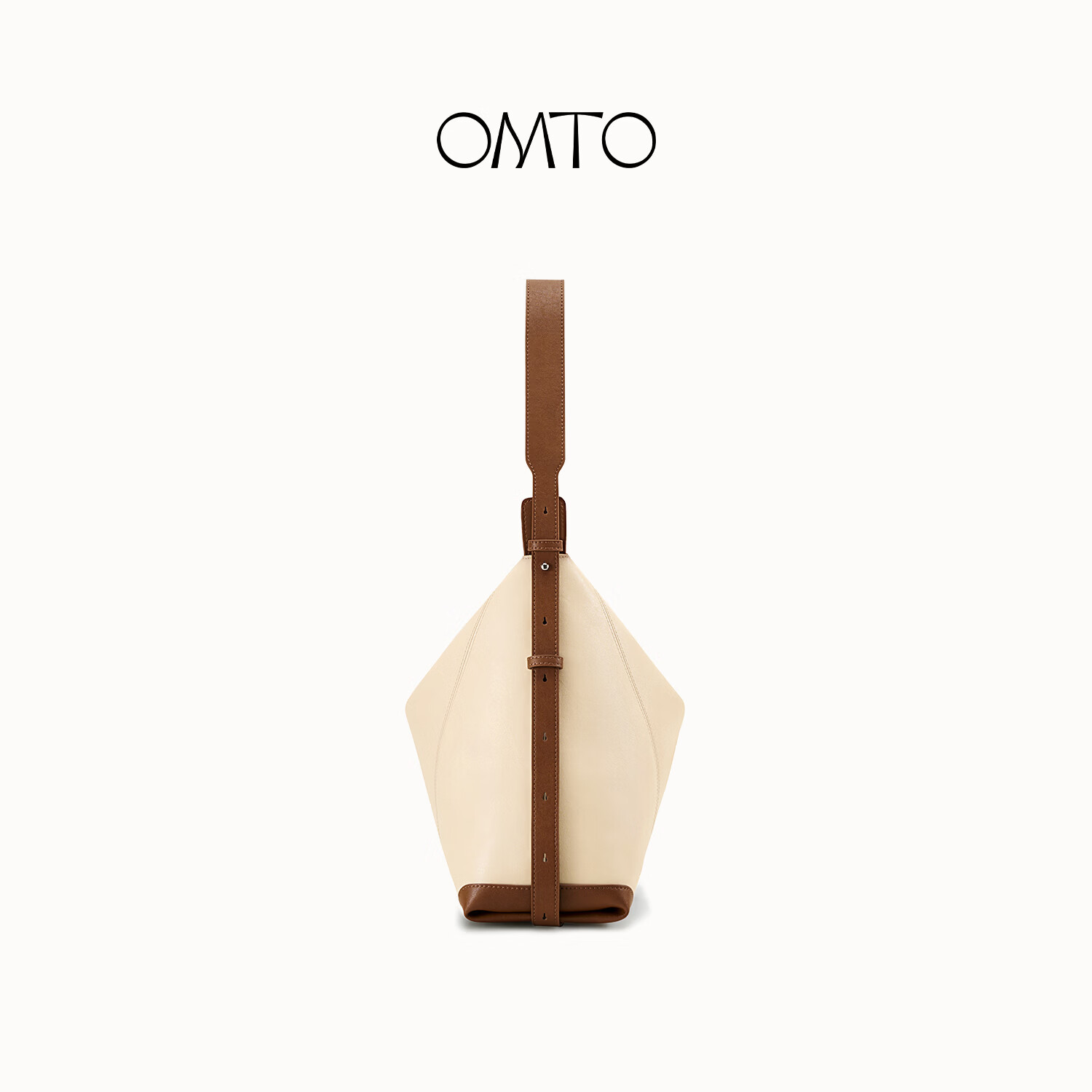 OMTO 绵绵奶司软hobo包女植鞣牛皮单肩斜挎通勤松弛感包包母亲节礼物 燕麦奶小号