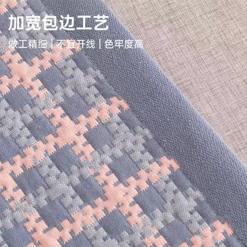 【工厂直发】棉纱布枕巾松紧绑带固定防滑脱落枕头垫巾四季学生成 格调-2条【升级绑带款】52*78cm