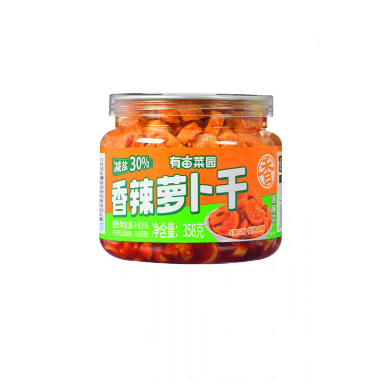 有亩菜园咸菜组合香辣萝卜干开胃下饭菜酸豆角酱菜麻辣黄瓜大罐装 香辣萝卜干358g*1罐