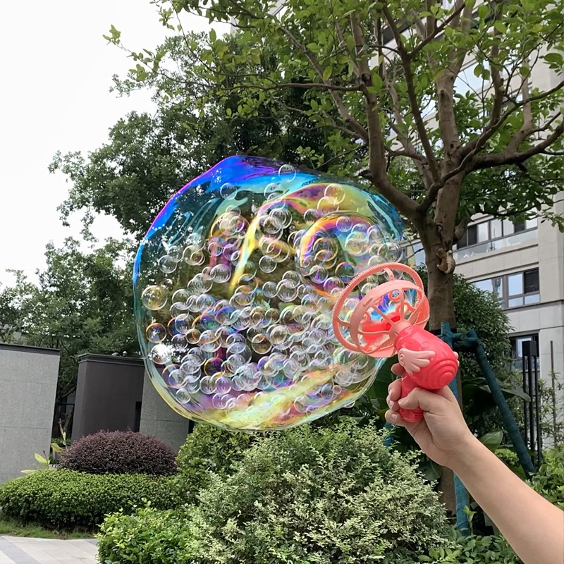 2026年新款泡中泡天使手持泡泡机电动全自动夏季户外泡泡枪玩具cf 【蓝色泡泡机】配230ml泡泡液+赠送电池