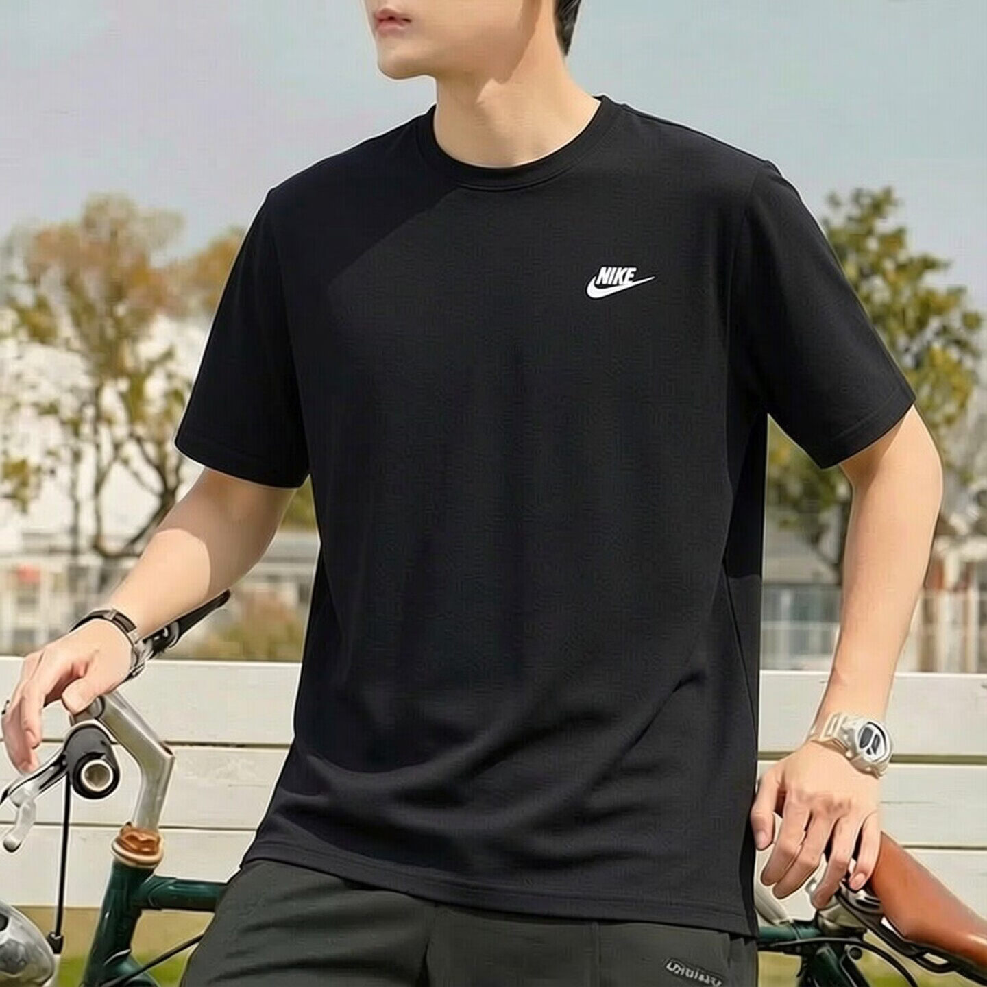 NIKE耐克T恤男2026夏季新款跑步透气上衣宽松运动服潮流短袖圆领T恤衫 AR4999-013 /纯棉面料/柔顺亲肤 XL 建议150-170斤