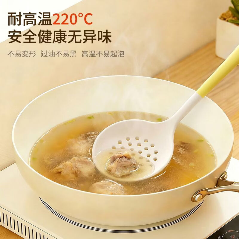 兴刃硅胶锅铲食品级厨具汤漏勺三件套家用铲子不粘锅炒菜专用铲子 加长款【汤勺+锅铲+漏勺】