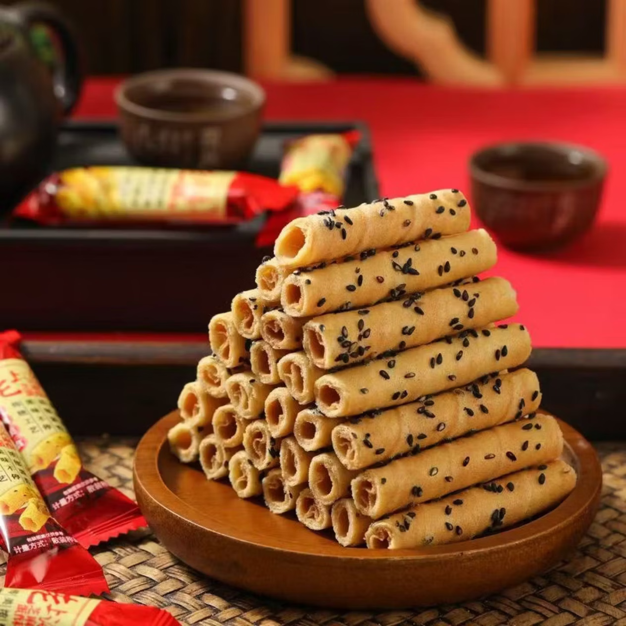 芝麻鸡蛋卷老上海健康早餐香酥脆方便食品网红特产 60包