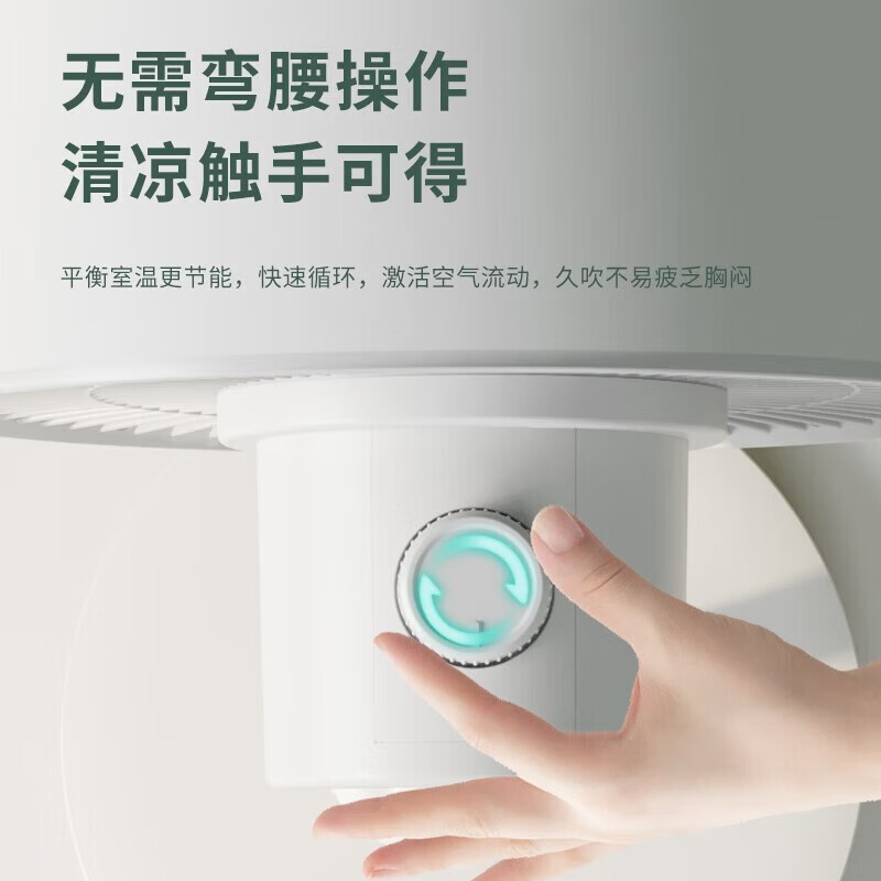 大宇空气循环扇遥控电风扇落地家用摇头电扇涡轮换气扇循环对流风扇落地扇台地两用 X1白色机械款