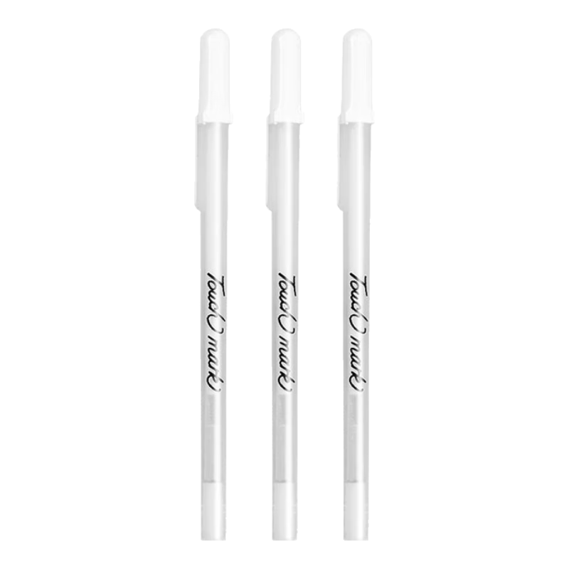 touchmark高光筆白色3支學(xué)生繪畫手繪記號筆美術(shù)生專用熒光筆DIY咕卡手賬黑卡紙專用勾線筆開學(xué)禮物