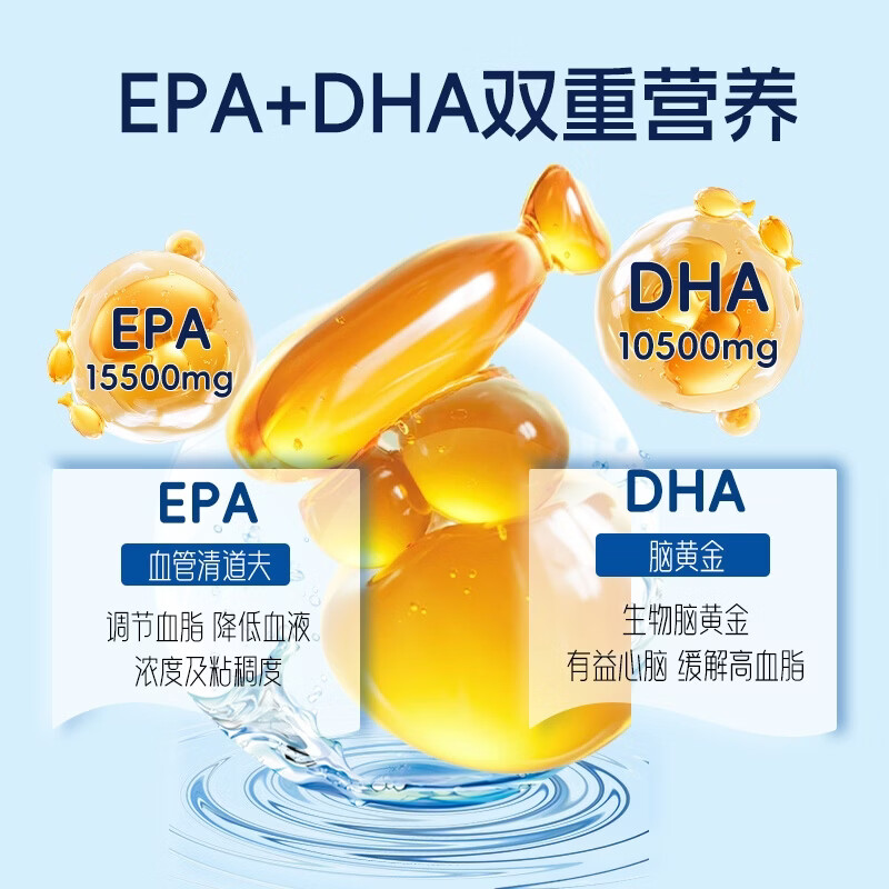 安健蓓深海鱼油软胶囊omega3中老年成人助力免疫辅助血脂血压护眼 深海鱼油中老年人助力免疫力 60粒*3瓶